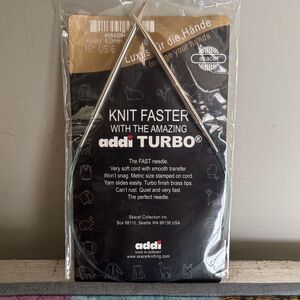 Addi Turbo Circular Knitting Needles sz 6, 16”